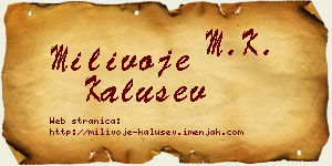 Milivoje Kalušev vizit kartica